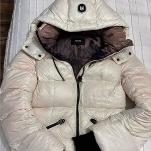 Mackage Cream Puffer Jacket with Hood, VINTAGE %100